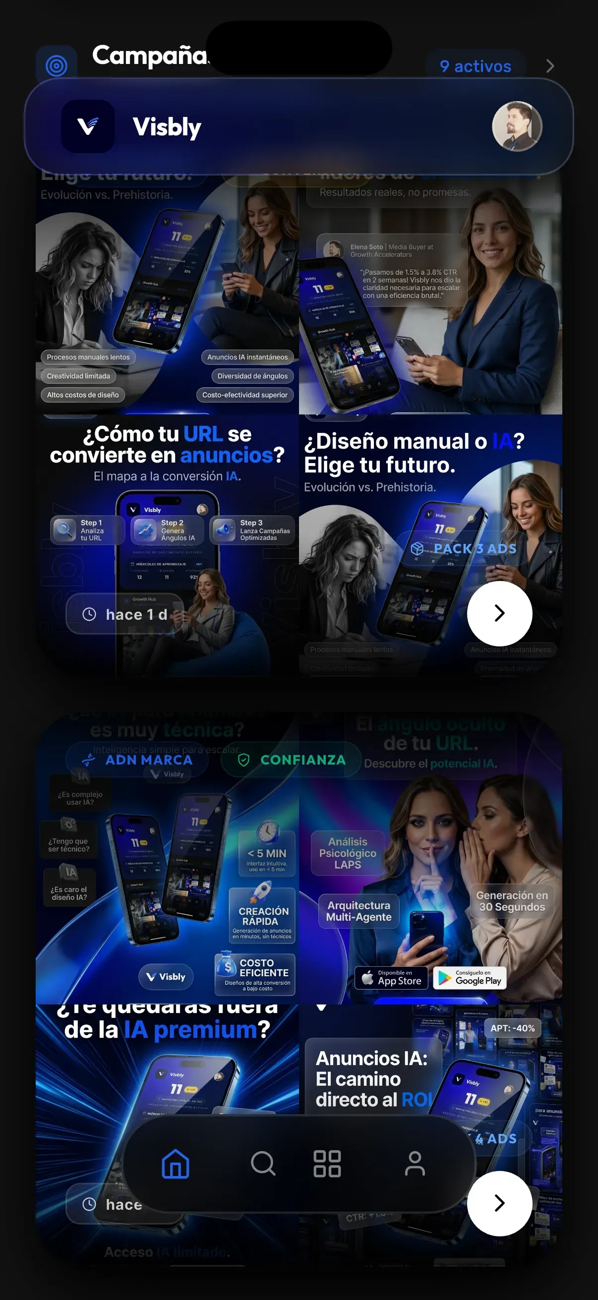 Creative Agent App Screen